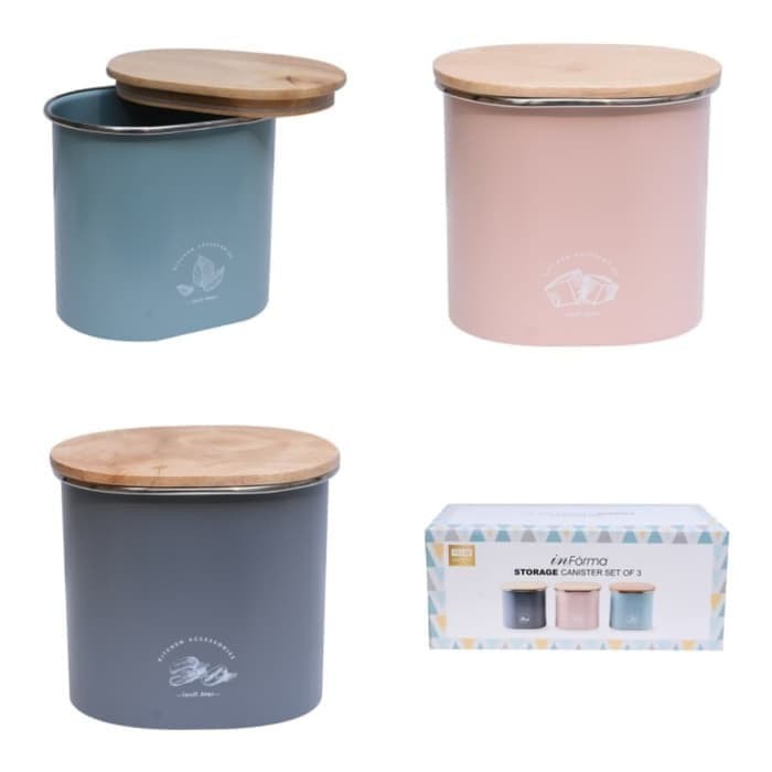 

Kaleng Set Toples gula teh kopi Cannister set Kotak kaleng vintage