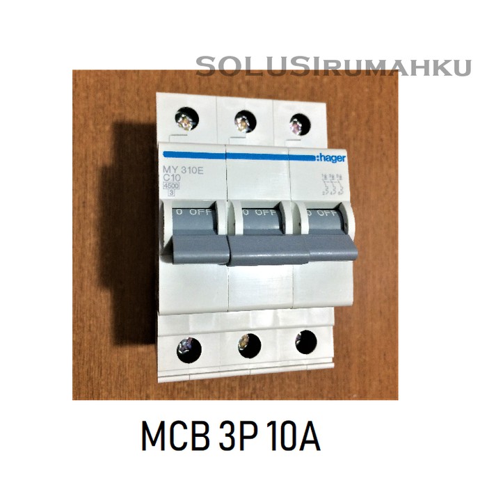 MCB 3 PHASE HAGER 10A / SIKRING 3 PAS 10 AMPERE / MCB 3P 10 A