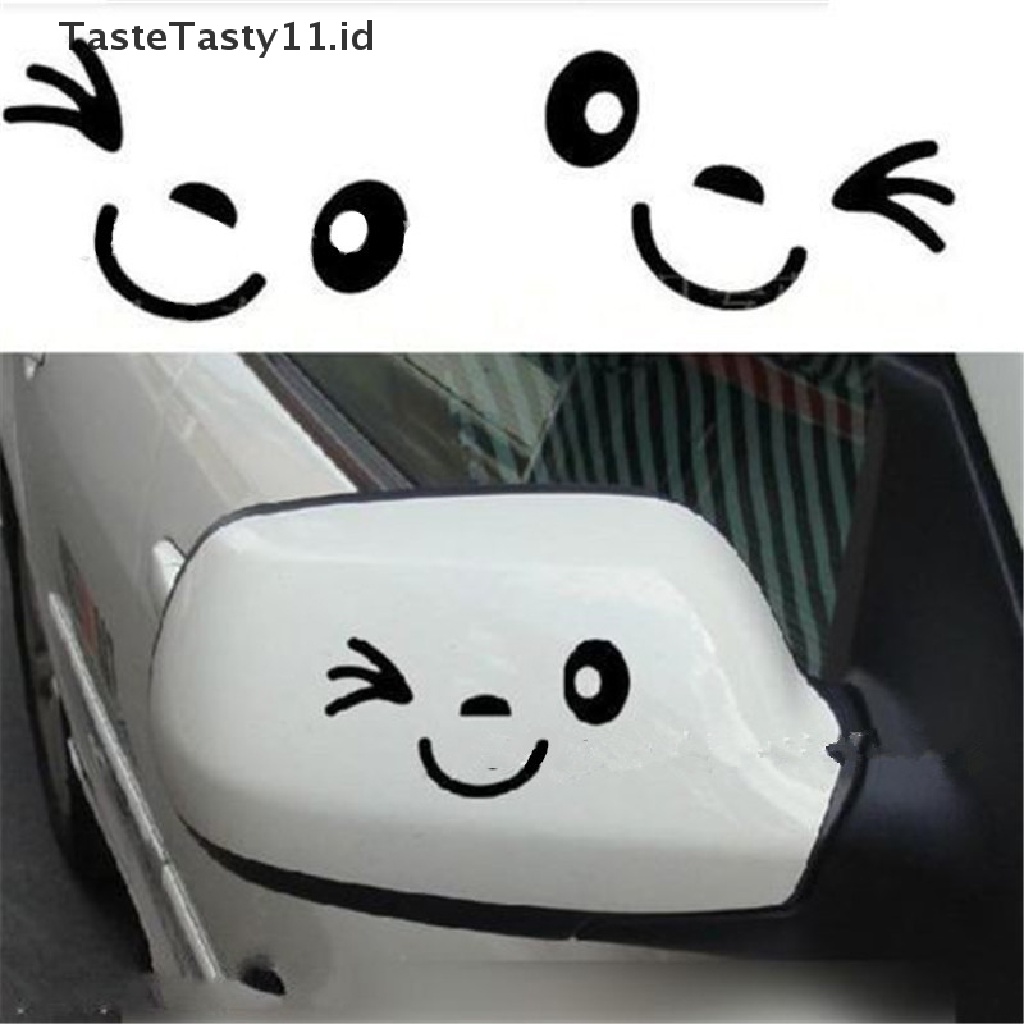 Tastetasty Stiker Reflektif Motif Kartun Smiley Face Untuk Kaca Spion Mobil