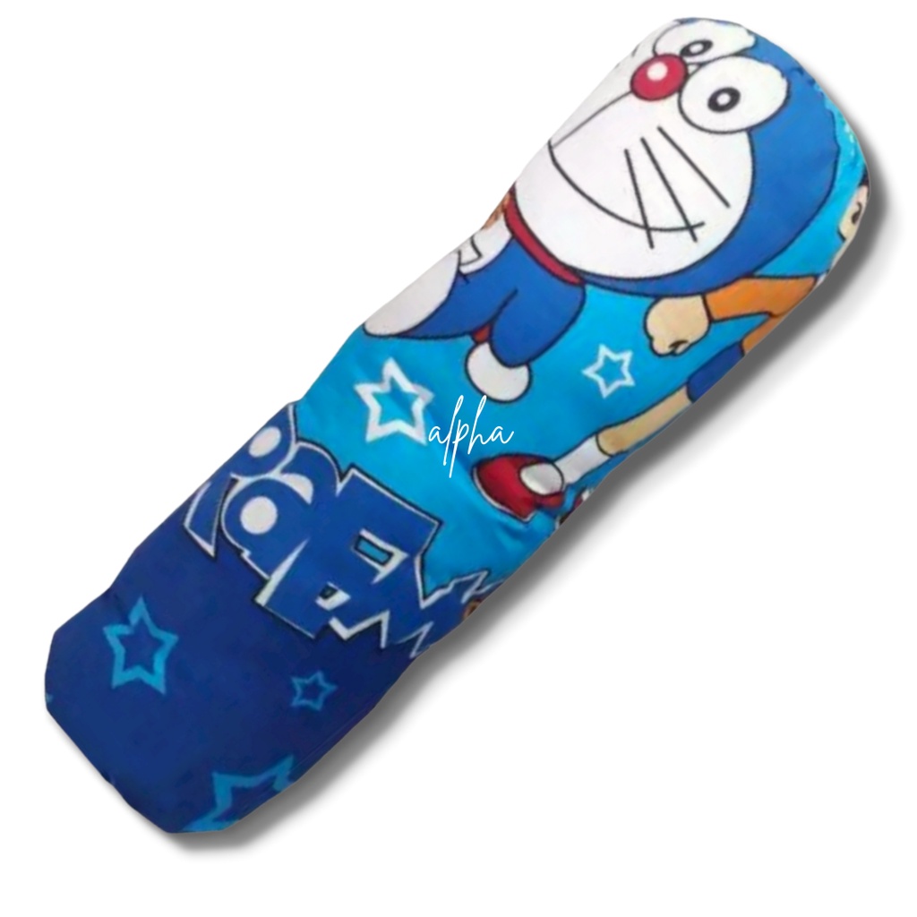 sarung bantal dan guling 1set murah motif anak karakter kartun doraemon bahan katun disperse warna tidak luntur