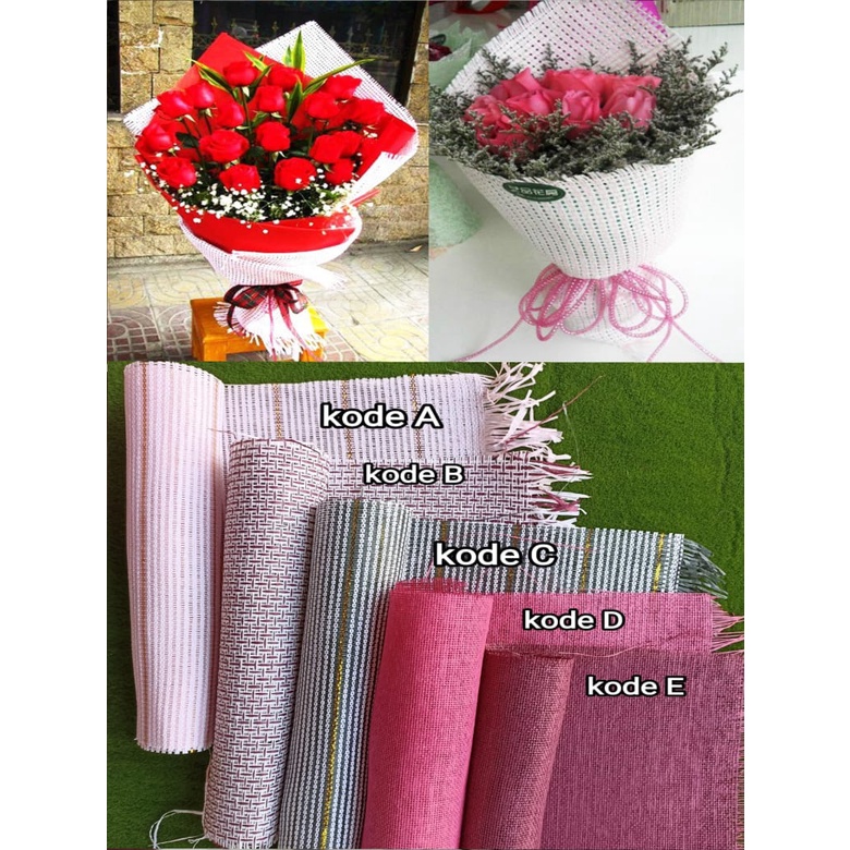 Kertas buket motif goni#cellphane#bahan buket#kain goni#