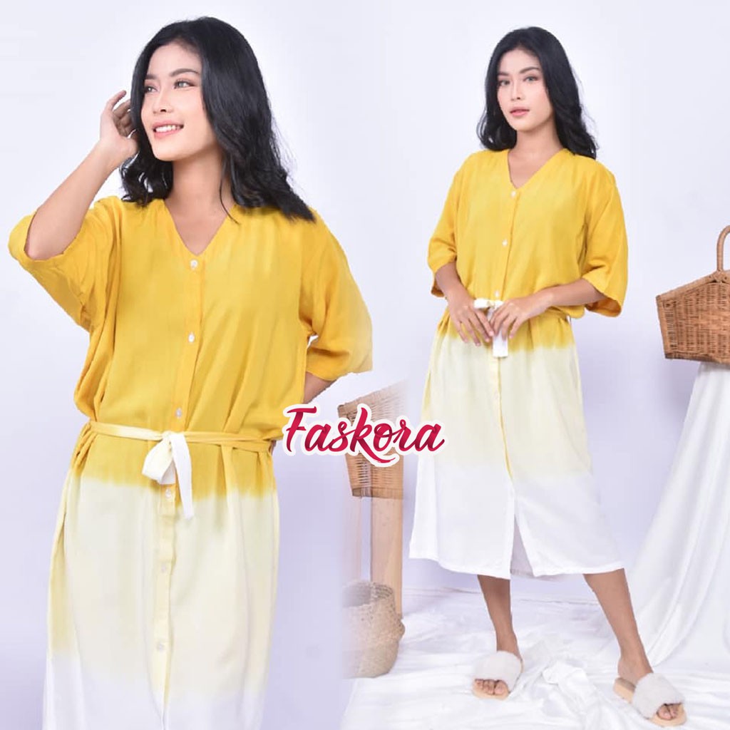 Dress Kimono Bali Panjang Gradasi / Dress Wanita Casual Dress Party Dress / Kimono Dress Tie dye