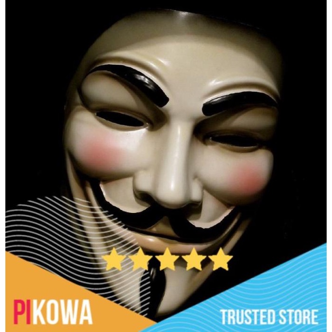 Best Seller Topeng Anonymous Hacker Vendeta Seram // Halloween Mask Good Quality