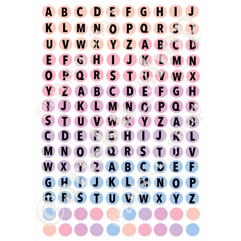 

Pastel Vibrant Alphabet Sticker Bujo A5