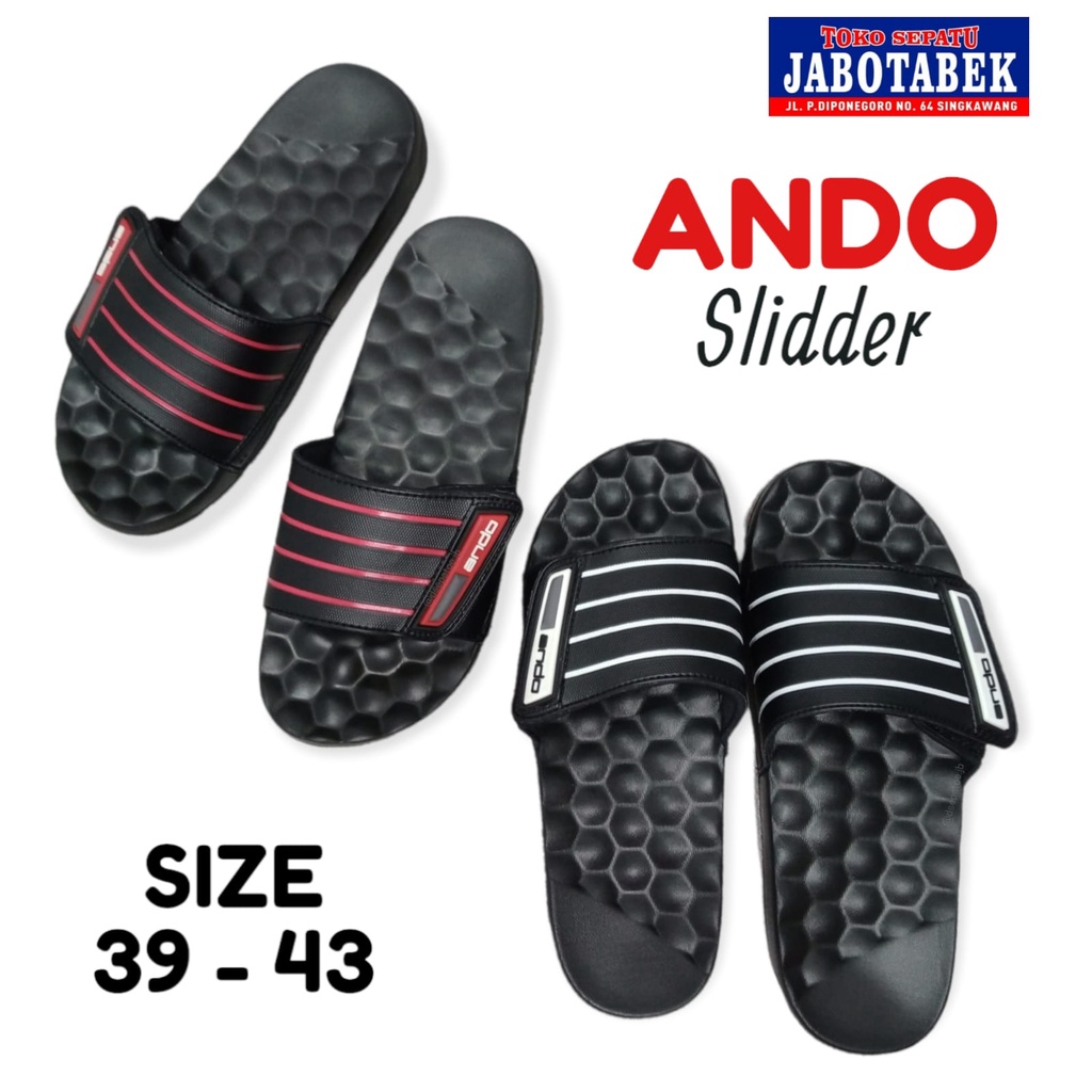 [COD] Sandal slidder Perekat Velcro Terbaru 2022 Unisex Sandal selop casual ANDO size 39-43 Sandal k