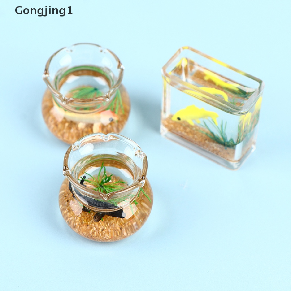 Gongjing1 Miniatur Tangki Ikan Mas Bahan Resin Transparan Untuk Dekorasi Rumah Boneka DIY