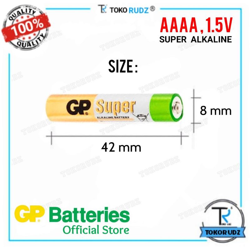 Baterai AAAA Batre A4 E96 1.5V Super Alkaline GP Original Stylus Pen isi 2 Pcs