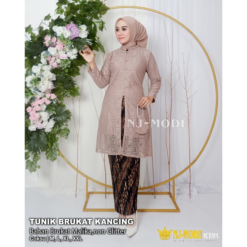 (ATASAN SAJA) Tunik Kancing Depan / Brukat / Kebaya Modern Original / Outfit Terbaru BridesMaid