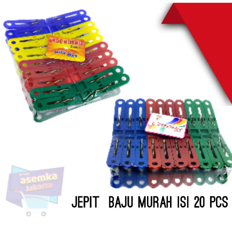 Jepit Baju isi 20pcs Warna Produk Terlaris Grosir