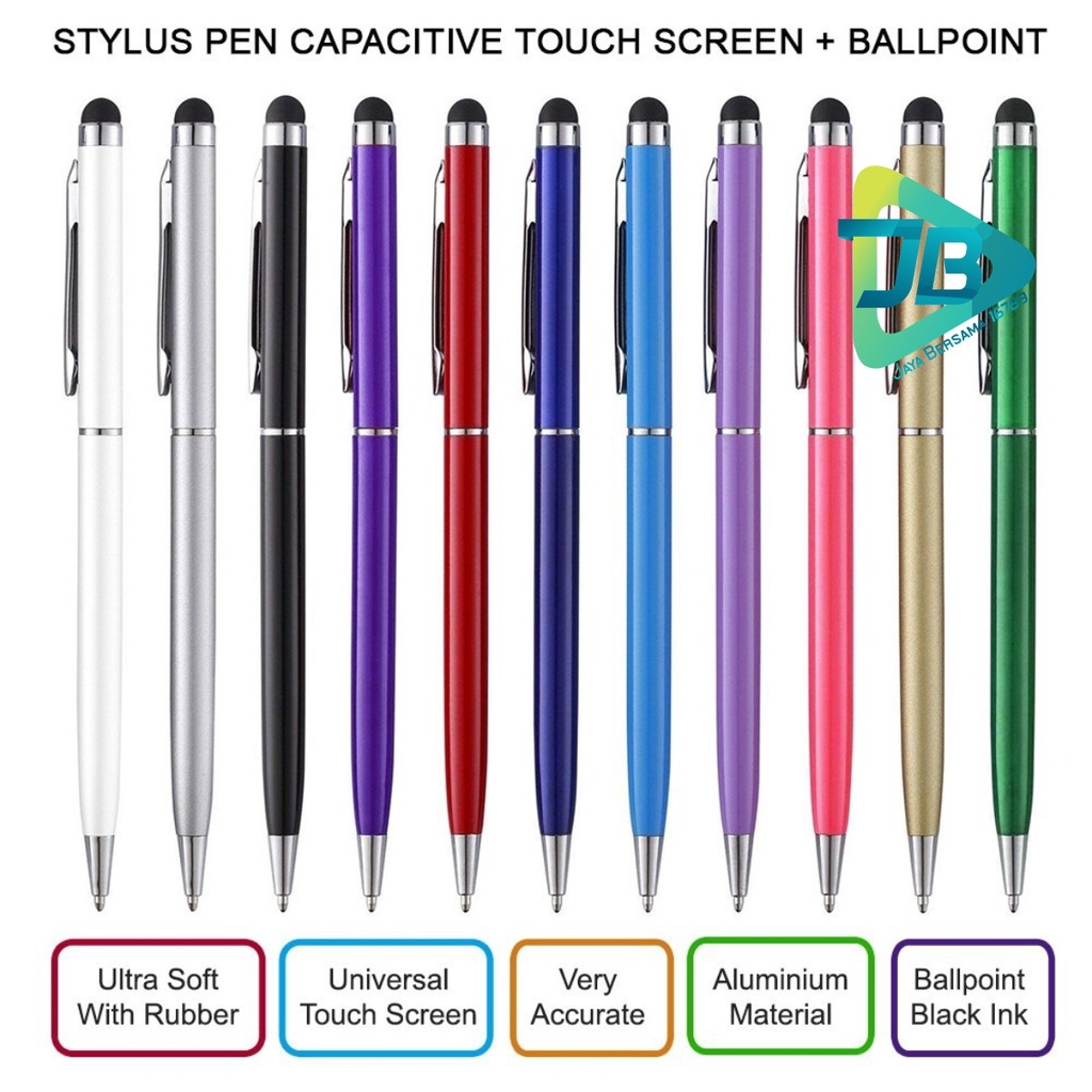 Stylus pen UNIVERSAL 2in1 ballpoint pulpen pena smartphone handphone hp touchscreen touch screen sensitive tablet capacitive JB5198