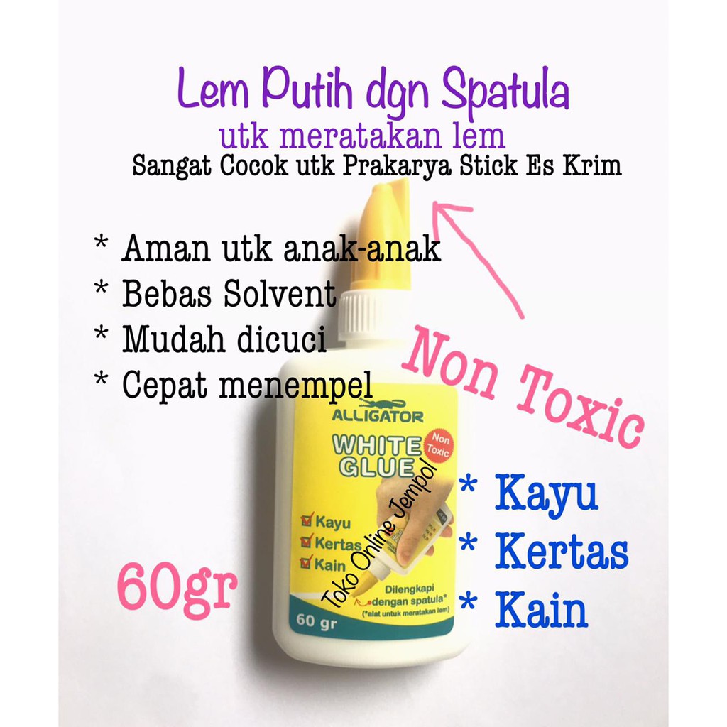 

Lem Putih 60gr Lem Kayu Stick Es Krim Alligator Ice Cream Stik 378860 Kain Aligator White Glue ATK1237AG