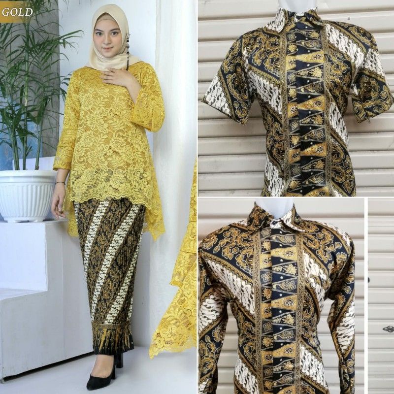 IndahKebaya | COUPLE KEBAYA JUMBO SAMPAI LD 130CM / KEMEJA BATIK CASUAL PRIA / KEBAYA RINJANI BROKAT