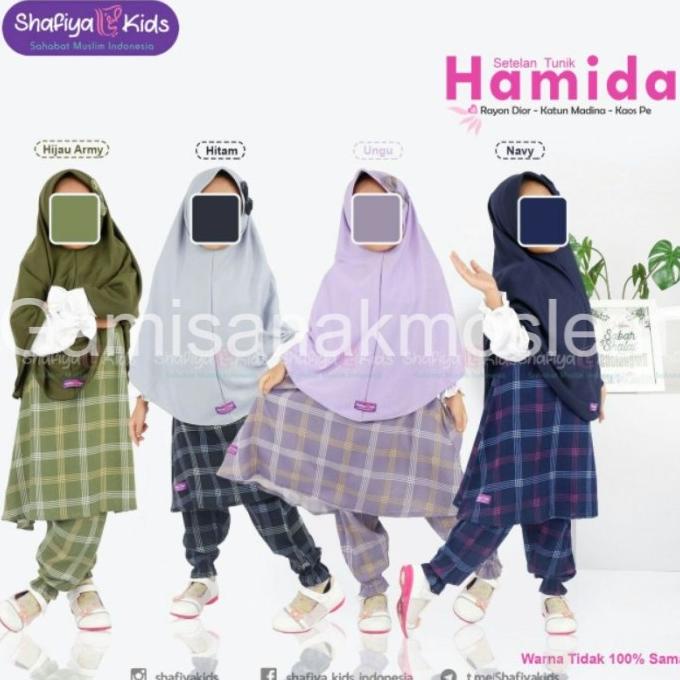 Set Tunik Anak Perempuan 4-9 Th | Set Muslim Anak Hamida Shafiya Kids