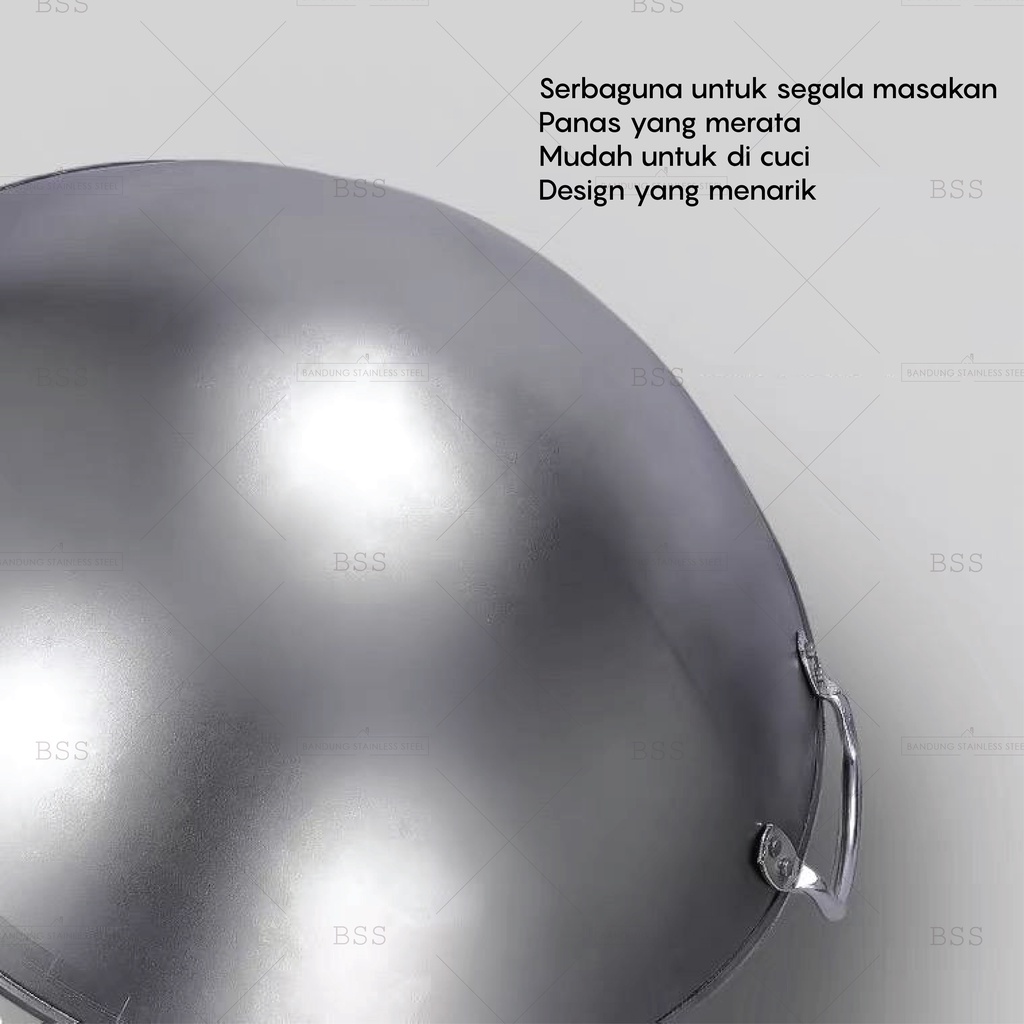 Wajan Besar Iron Besi Penggorengan 43cm 47cm 50cm Kuali Goreng Tebal