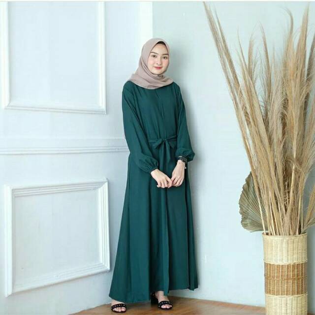 Baju Gamis muslim wanita + celana, warna tosca