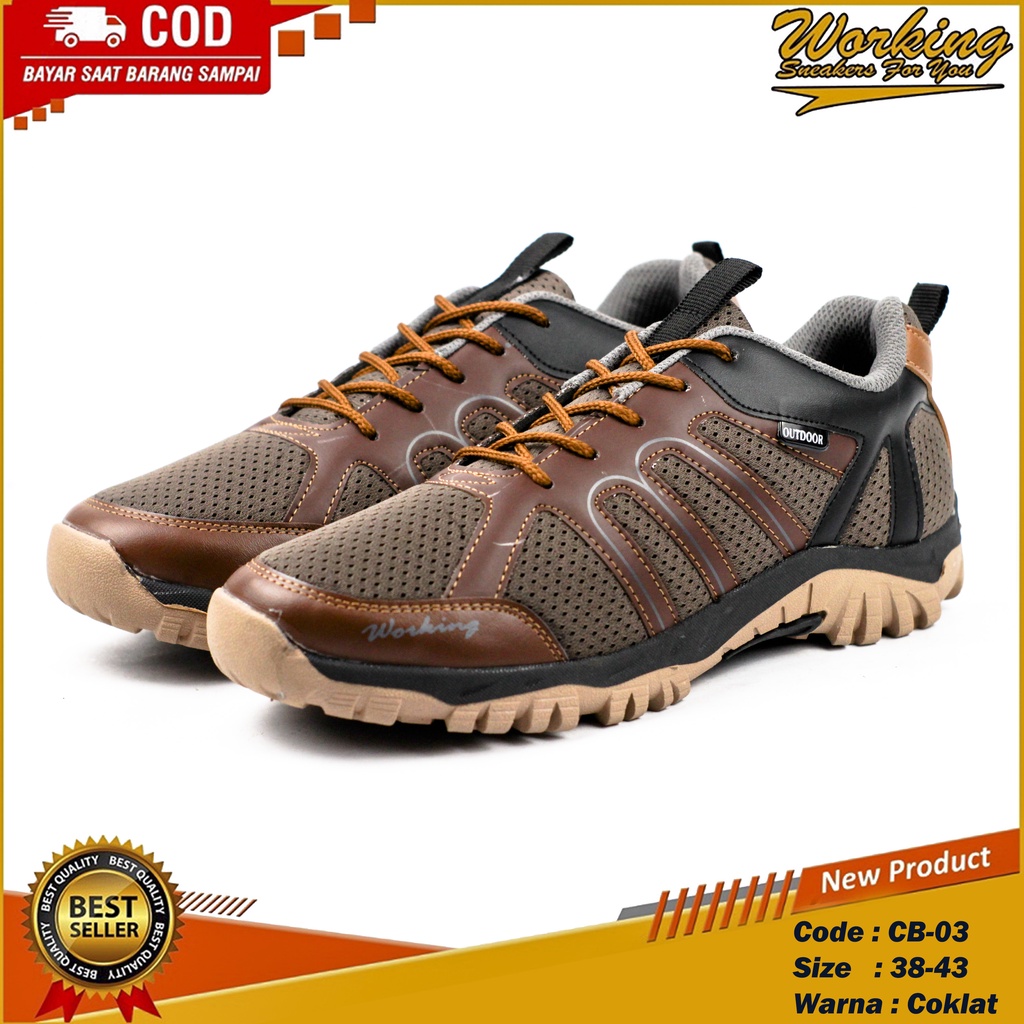 Sepatu Pria Original Working CB-03 // Sepatu Hiking Anti Air Gunung Adventure Touring Outdoor Shoes