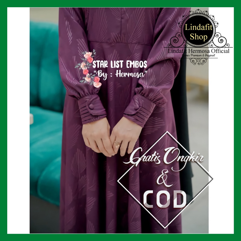 Gamis Syar'i Baju Wanita Muslim Terbaru 2021 Mewah Elegan Jumbo Premium Modern Gamis Emboss Motif Da