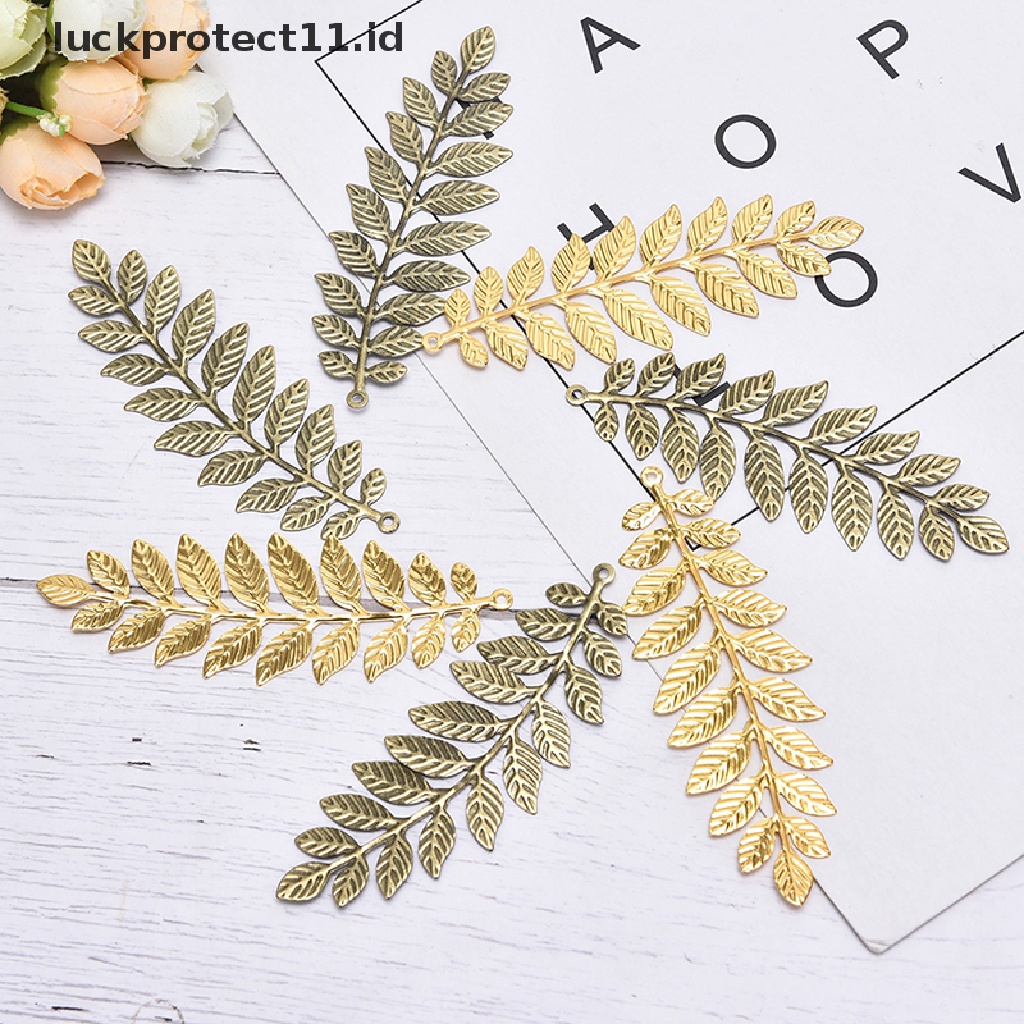 (Luckprotect11) Kacamata Pelindung Untuk Pria / WanitaId 10pcs / Set Konektor Bentuk Daun Vintage Bahan Metal Untuk Membuat Perhiasan Diy