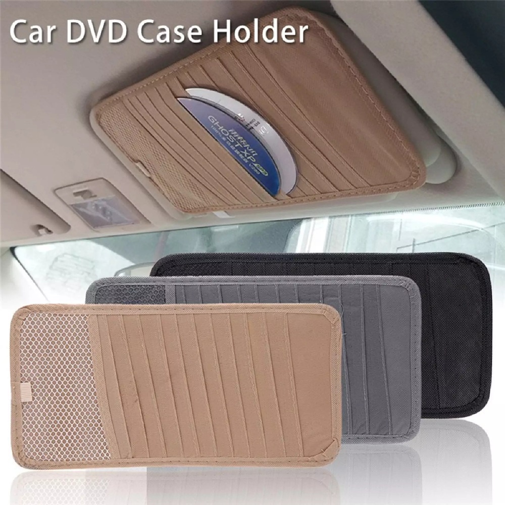 Sunvisor Mobil Tempat Disc CD DVD Organiser Kaset Disc di Mobil Tempat CD Mobil Tas Organizer Sarung CD DVD Car Sun Visor - WARNA ACAK