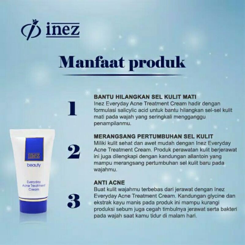 Inez Everyday Acne Treatment Cream 12 gr / Inez Cream Jerawat