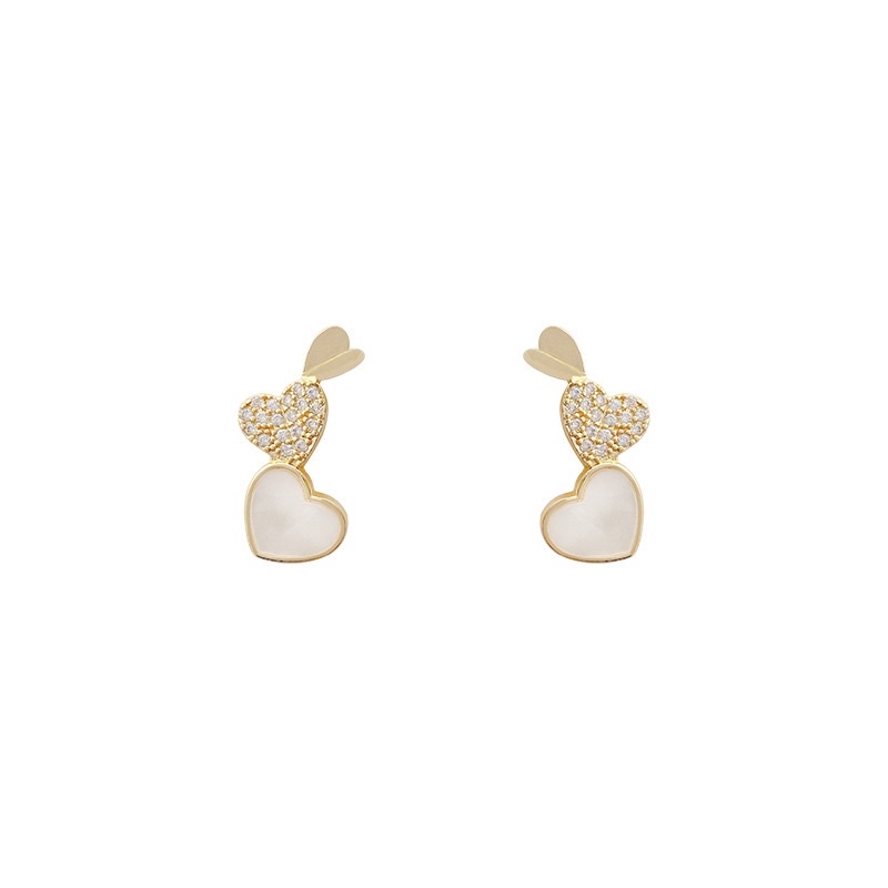 VINJOTAN - ANTING TUSUK KOREA LOVE BESAR KECIL ANTI KARAT STERLING SILVER S925