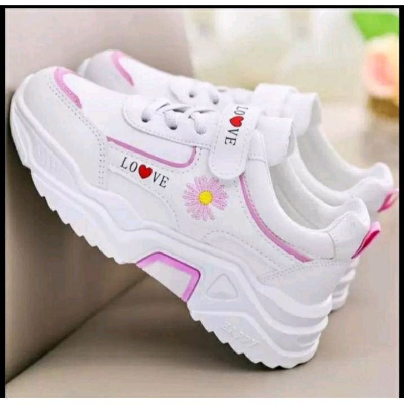 TmO - 8.8 Sale Sepatu wanita fashion sneakers JintuFlowers/sepatu sneakers tali dan repet trendy termurah bisa cod kekinian/sepatu wanita jalan santai trendy/sepatu wanita sneakers santai jalan trendy