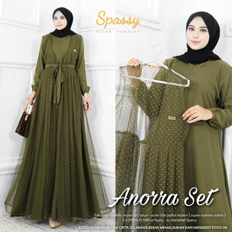 ANORRA SET 2IN1  / R FASHION / GAMIS PESTA / TERLARIS / TERMURAH / MODEL UWAIS / MODEL SPASSY / COD 