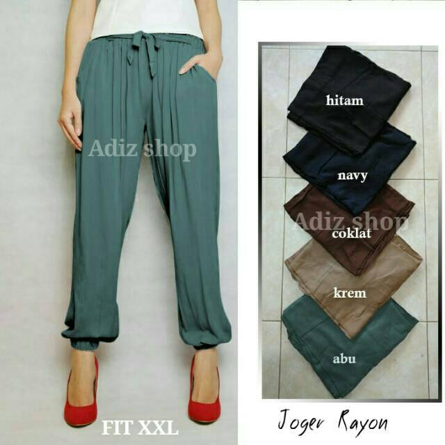  Jogger  Cotton Rayon Celana  Joger Katun Rayon ukuran  jumbo  