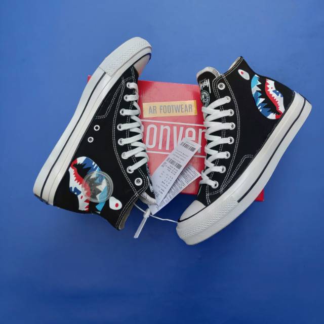 SEPATU CONVERSE ALLSTAR 70S BAPE X MASTERMIND BLACK WHITE ORIGINAL PREMIUM MADEIN VIETNAM BNIB