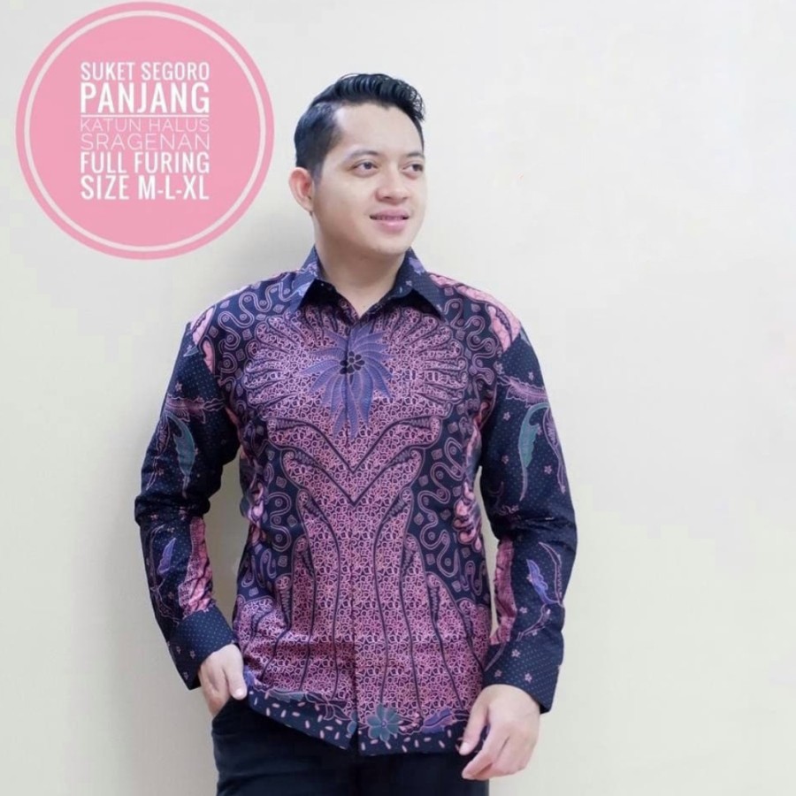 SUKET SEGORO SM BATIKSOLOAMANAH KEMEJA BAJU BATIK PRIA SOLO LENGAN PANJANG PENDEK LAPIS FURING ATASAN BATIK PREMIUM MODERN KATUN HALUS PEKSI BAMBU GUNARDO 2 NIRWANA 2 TRUNTUM PEKSI UNGU SAMUDRA WARNA WISAKA SOGAN WICAKSONO ABSTRAK  BYANTARA BIMA IJO ELANG