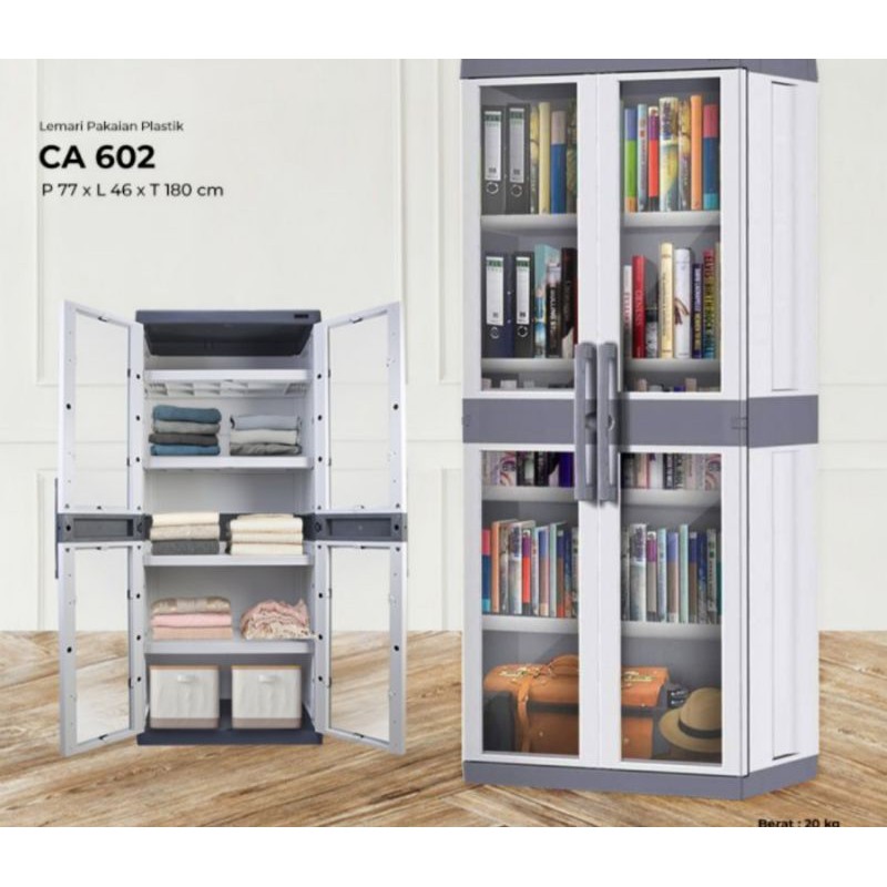 LEMARI PLASTIK ARISA RAK KACA