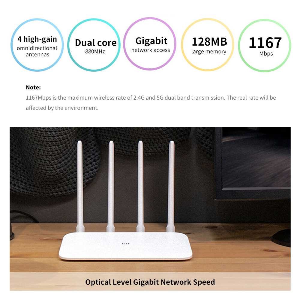 Best Seller ! Xiaomi Mi Router 4A Gigabit Edition Dual Core AC1200 4 Antena - R4A