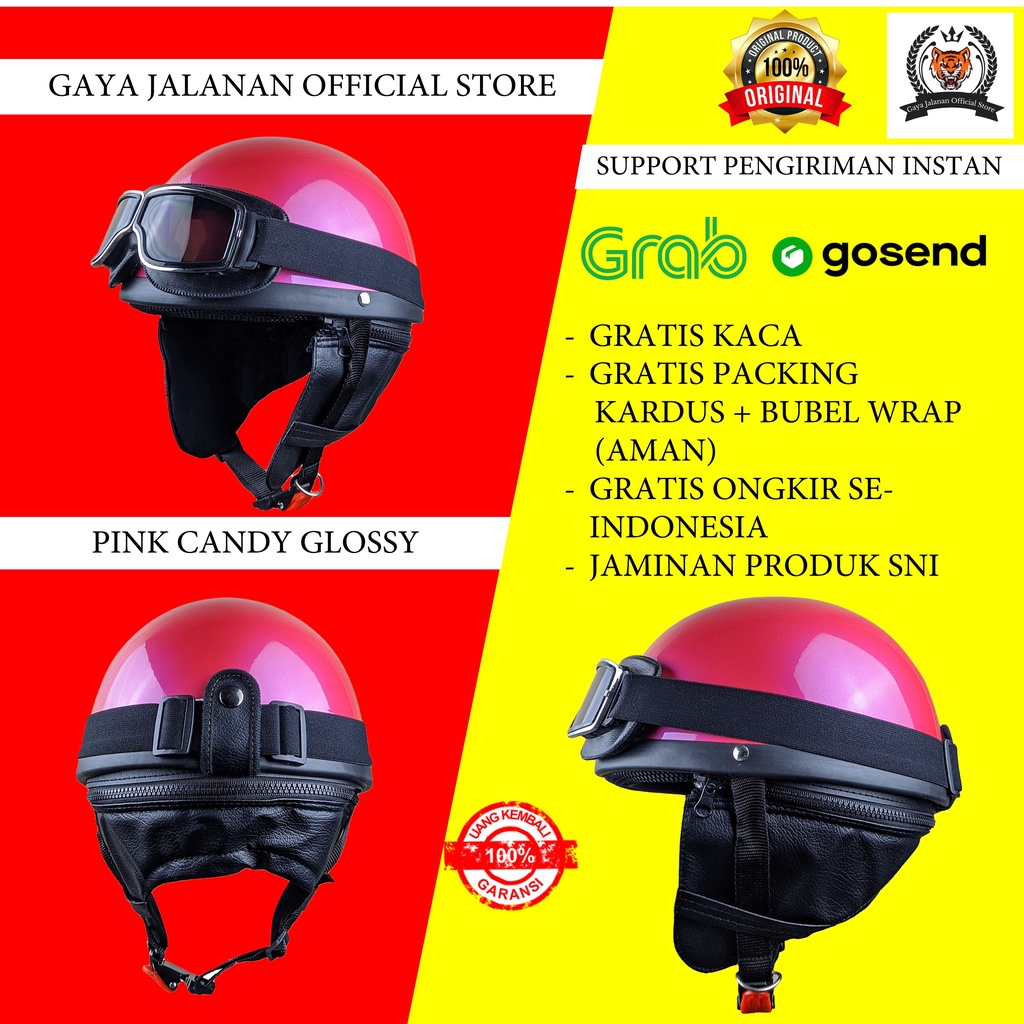 Helm Retro Klasik Helem Harley Vintage Pespa Vespa Choper Chopper Chips Chip Pria Cowo Cowok Wanita 
