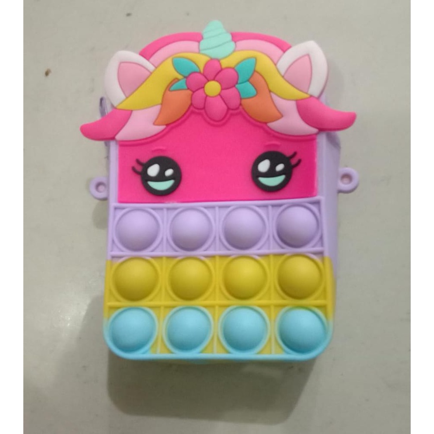 ♥DPS829♥T.21 Tas Pop It Selempang Bag Lucu Unik Anak Viral Unicorn