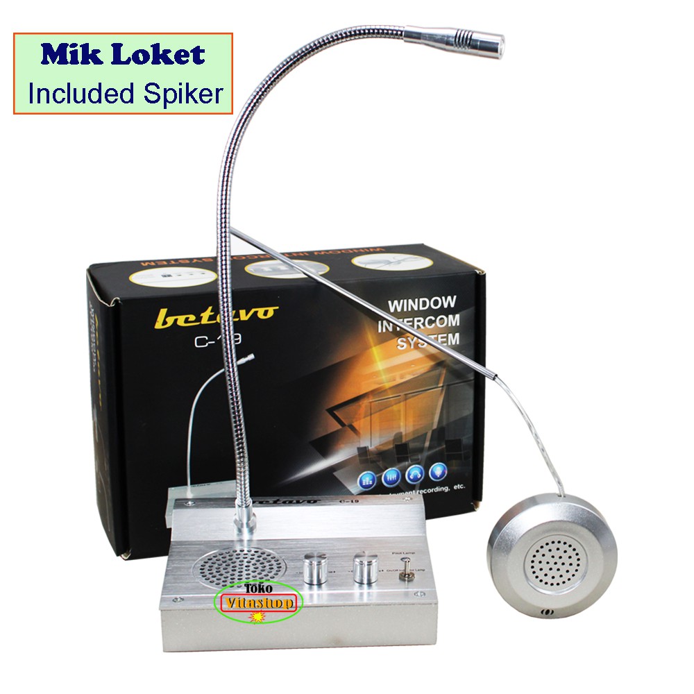 Microphone Mic Loket  Mic Apotek Mik Counter support Mic 2 arah Intercom Betavo C19 Mic Kasir C-19