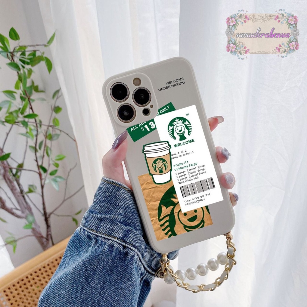 GM001 SOFTCASE ST4RBUCK RANTAI MUTIARA OPPO RENO 4 4F 5 5F 6 7 SB3686