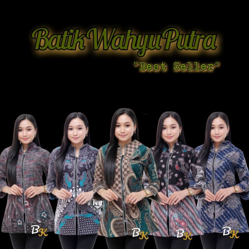 Flash Sale Blouse Batik Wanita • Motif Random 2 Zipper Depan ( Busui ) • Atasan Batik Wanita VRV1garU7Wyl16K