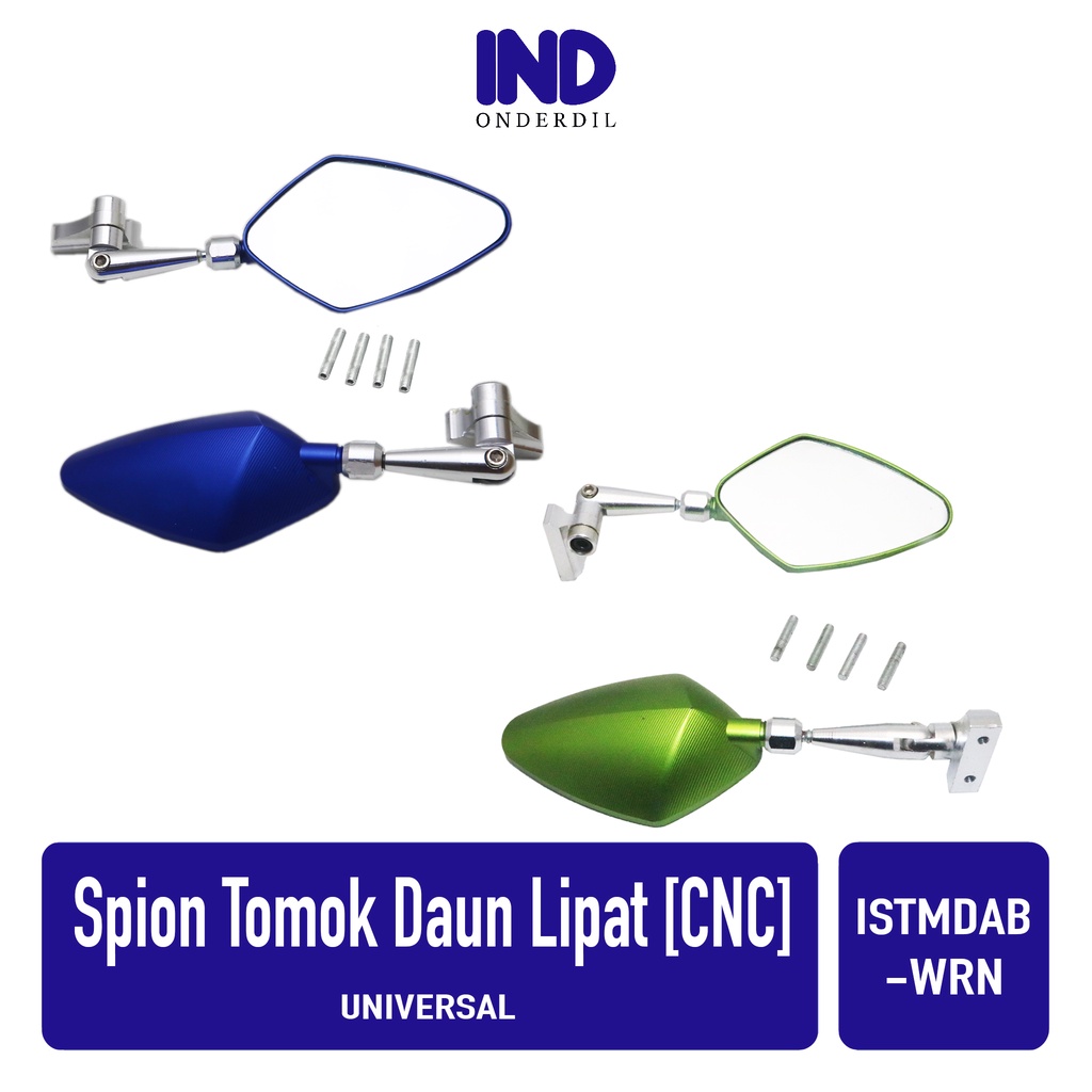 IND Onderdil Spion-Sepion-Kaca-Mirror-Cermin Kiri-Kanan Set Tomok Daun Lipat Variasi Cnc Universal