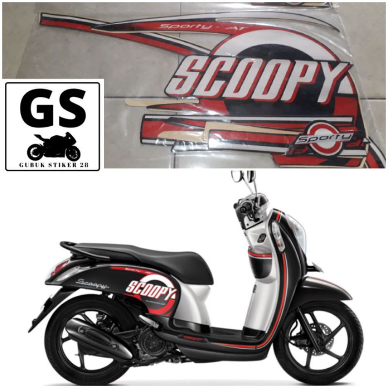STRIPING STIKER LIS BODY MOTOR HONDA SCOOPY 2015 2016 HITAM