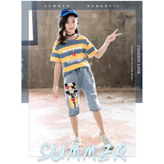  Setelan  Kaos T Shirt Slim Anak  Perempuan  Celana  Panjang  
