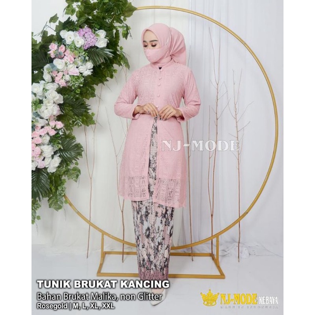 Kebaya Tunik Busui Brukat Malika Modern / Kebaya Pesta / Kebaya Kondangan / Kebaya Seragam / Kebaya Brukat / Kebaya / Kebaya Brukat Non Gliter