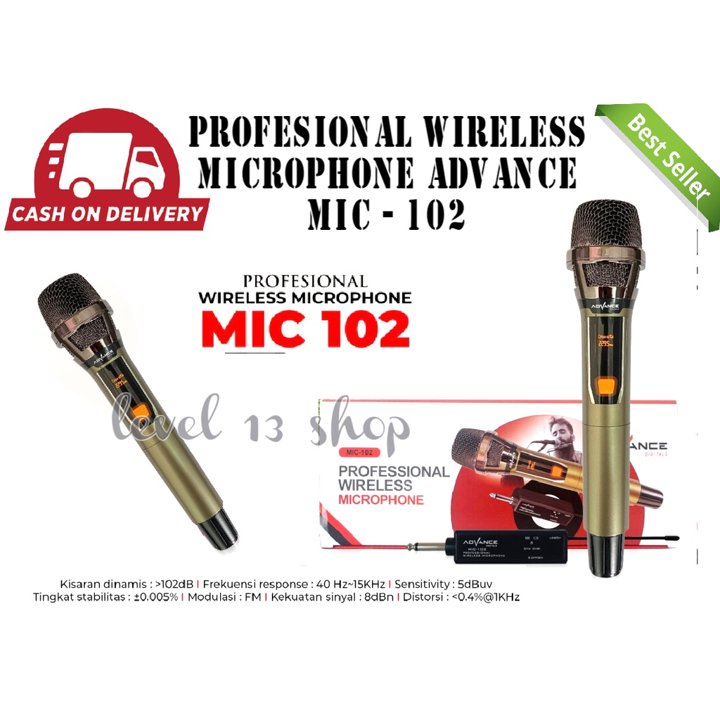 Profesional Wireless Microphone Advance MIC 103 102 101 (Mic Tanpa Kabel)