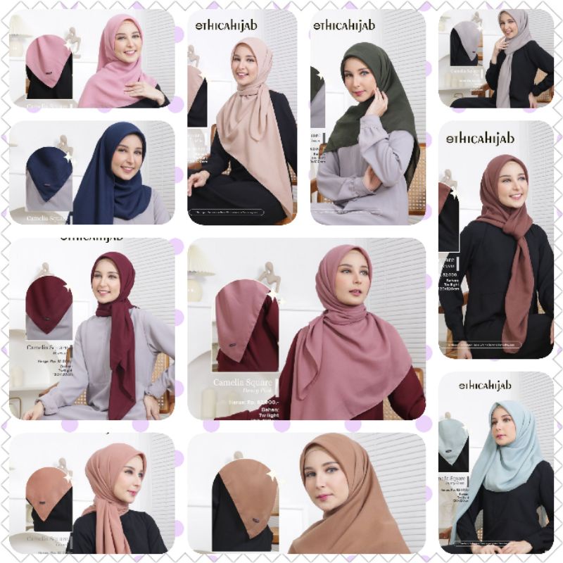 [READY] ETHICA CAMELIA SQUARE KERUDUNG SEGIEMPAT