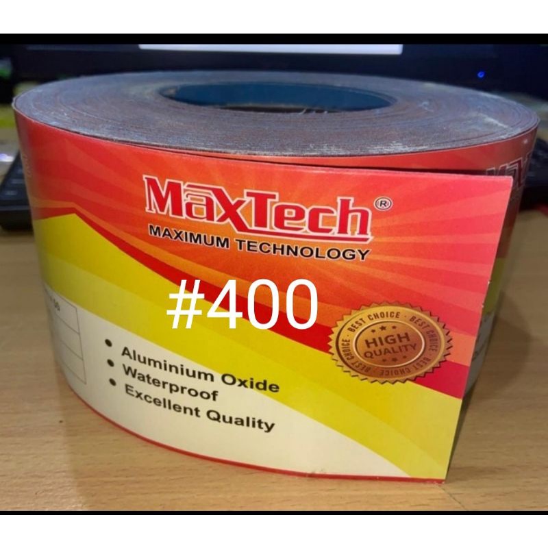 amplas meteran/amplas rol ukuran #400 maxtech harga perol (50m)