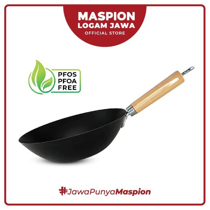 MASPION Wajan Chows Wok 31 Cm Single Handle - Wajan Antilengket