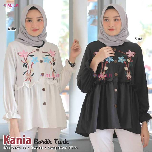 Tunik | tunik bordir bahan ity crepe hq | tunik hijab terbaru | tunik syari termurah | tunik polos