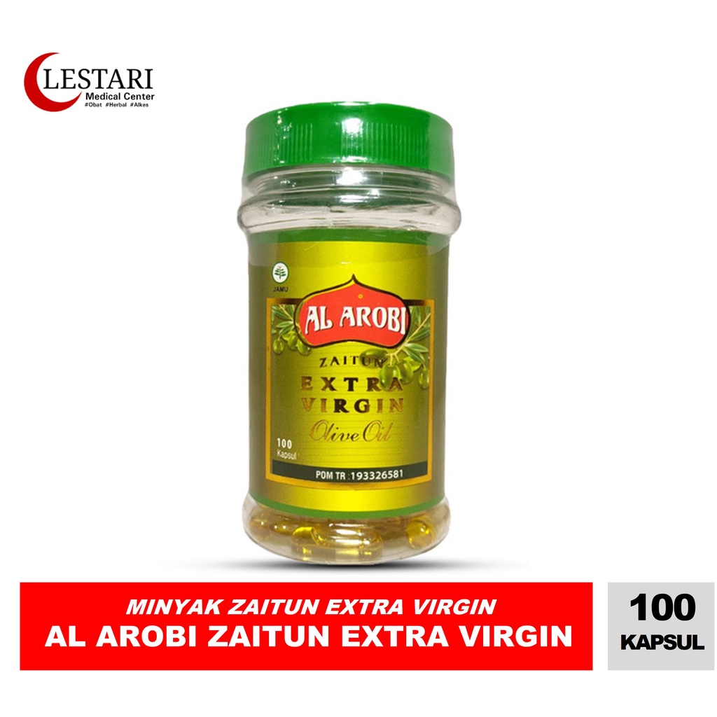 [ Asli ] KAPSUL MINYAK ZAITUN AL AROBI EXTRA VIRGIN ISI 100 KAPSUL