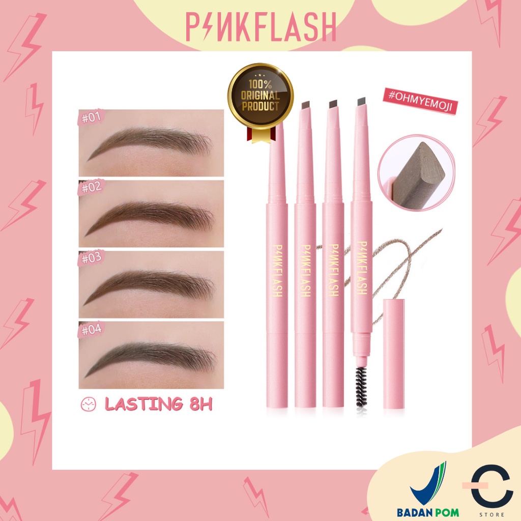 [ORI BPOM] PINKFLASH Waterproof Auto Eyebrow Pencil Lasting 8H Waterproof | PINKFLASH OhMyEmoji Automatic Eyebrow Pencil Tahan Air Pigmen Pensil Alis | Pensil Alis | Eye Brow | Automatic #PF-E09