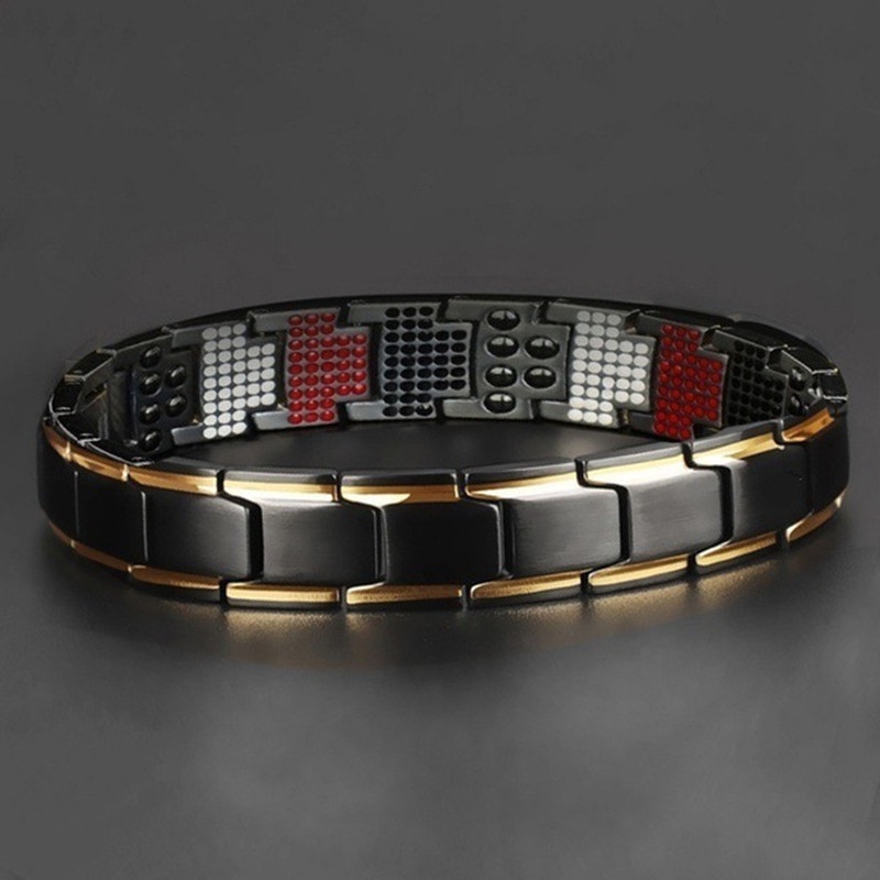 Gelang Magnet Removable Warna Gold Silver Untuk Pria