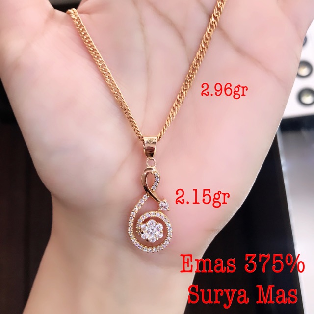 Kalung dan liontin emas 375%